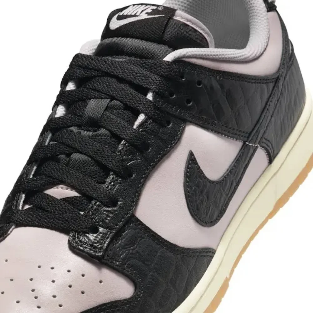 Nike Dunk Low LTD Pink Foam Black Croc Embossed Men's Sneakers - Picture 6 of 7